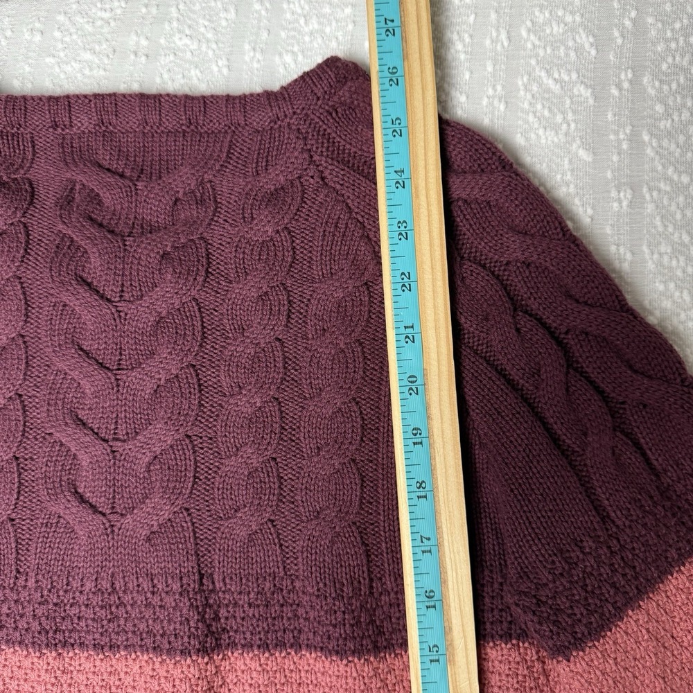 Love Hanna Merino Wool Blend Chunky Knit Striped Sweater Size M Equestrian Cozy - Picture 12 of 14